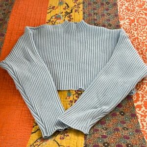 Zara cropped sweater light blue size small